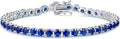 Sterling Silver Birthstone Tennis Bracelet, 7.2 Inch