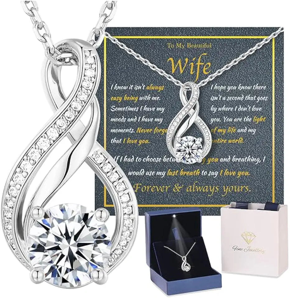Moissanite Infinity Necklace
