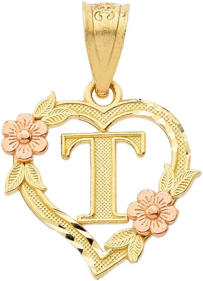 Gold-Tone Heart Initial Pendant