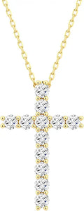 Sterling Silver Moissanite Cross Necklace