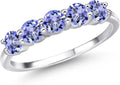 Sterling Silver Round Birthstone Wedding Band