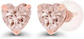 Gold-Tone Birthstone Stud Heart Earrings, 5mm