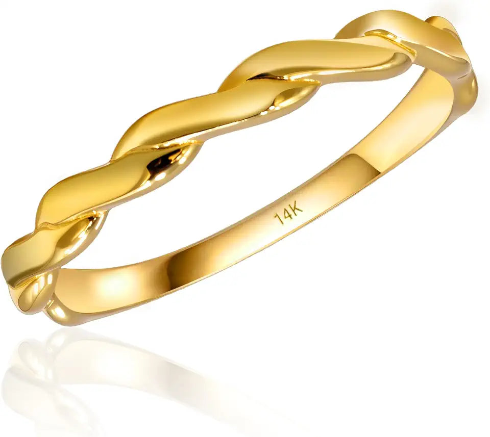 Gold-Tone Rope Ring