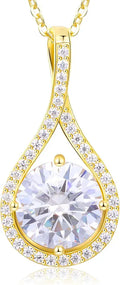 Gold-Tone Sterling Silver Moissanite Necklace