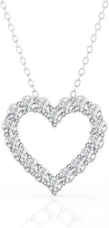 Sterling Silver Lab-Grown Diamond Heart Necklace