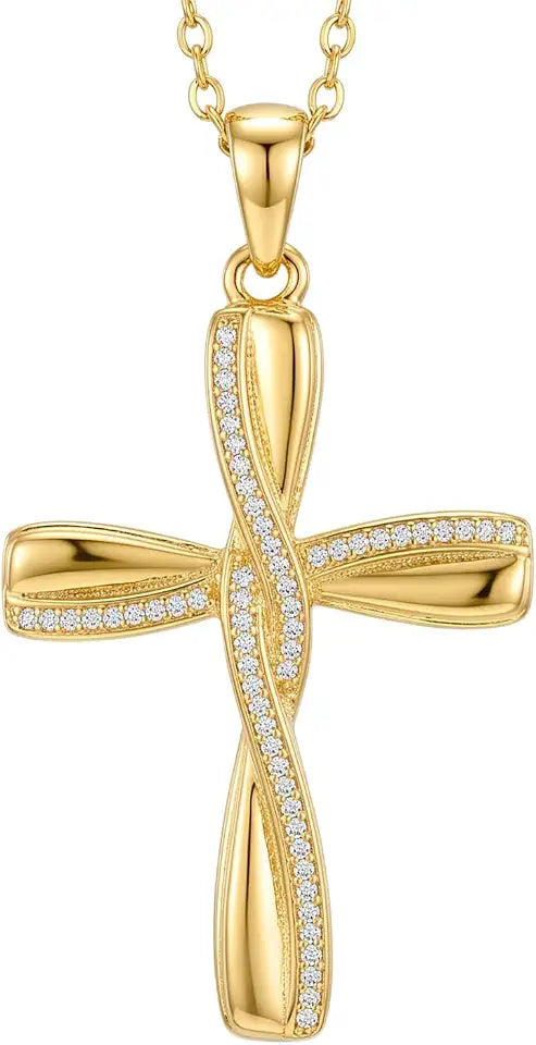 Gold-Tone Cross Necklace