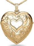 Gold-Tone Locket Heart Necklace