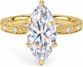 Gold-Tone Moissanite Engagement Ring