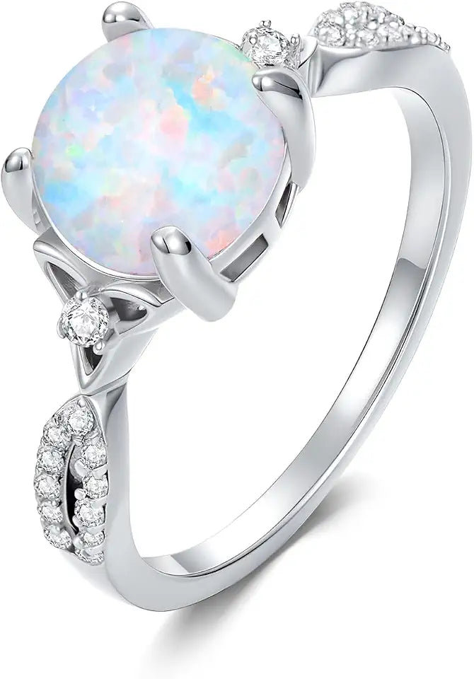 Sterling Silver Round Cubic Zirconia Engagement Ring