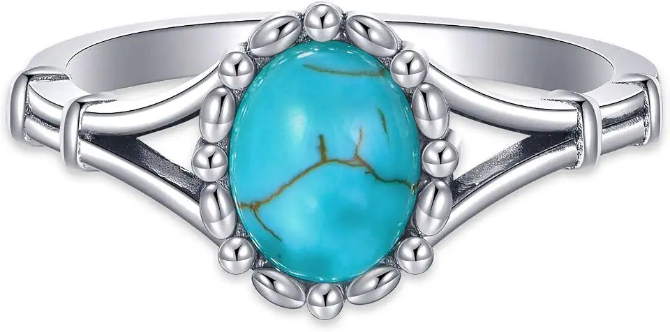 Sterling Silver Oval Turquoise Ring