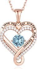 Gold-Tone Birthstone Heart Infinity Necklace