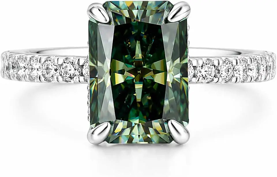 Sterling Silver Moissanite Engagement Ring