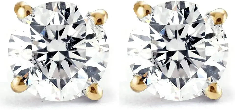 Gold-Tone Round Stud Earrings
