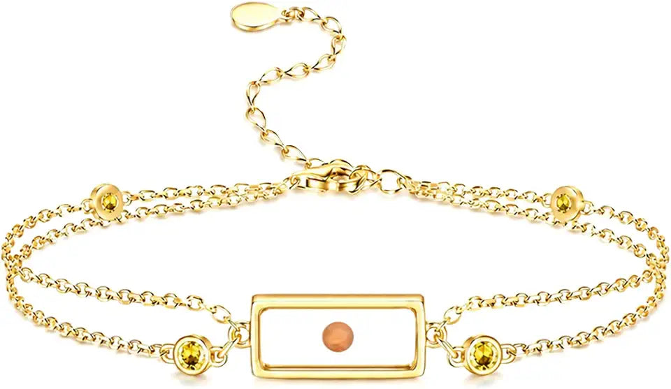 14K Gold-Plated Birthstone Layered Bracelet