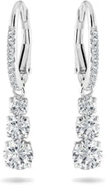 Rhodium-Plated Crystal Drop Earrings