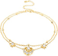 Sterling Silver Moissanite Heart Butterfly Bracelet