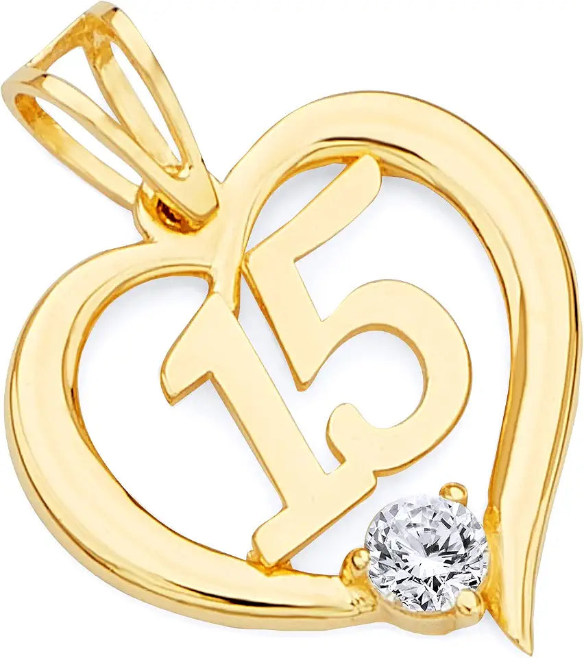 Gold-Tone Cubic Zirconia Heart Pendant