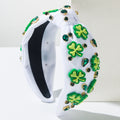 Rhinestone Green Headband for St Patrick’s Day — Clover, Beer Stein or White Hat Designs for Women