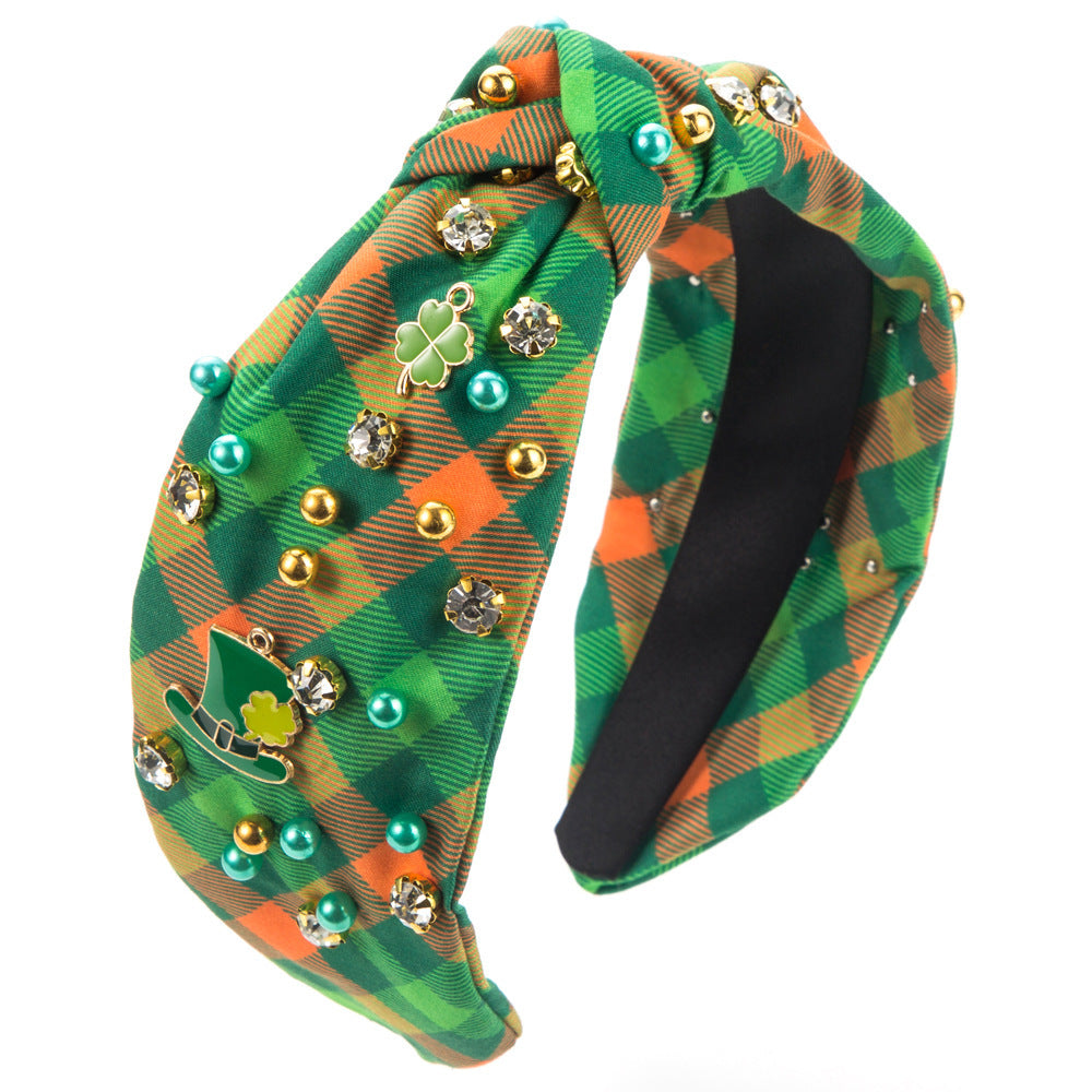 Rhinestone St Patrick's Day Headband for Women — full product view
