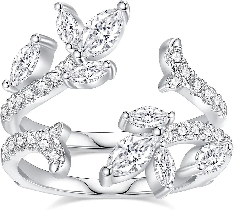 Gold-Tone Sterling Silver Moissanite Engagement Ring
