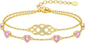 Gold-Tone Birthstone Heart Infinity Bracelet