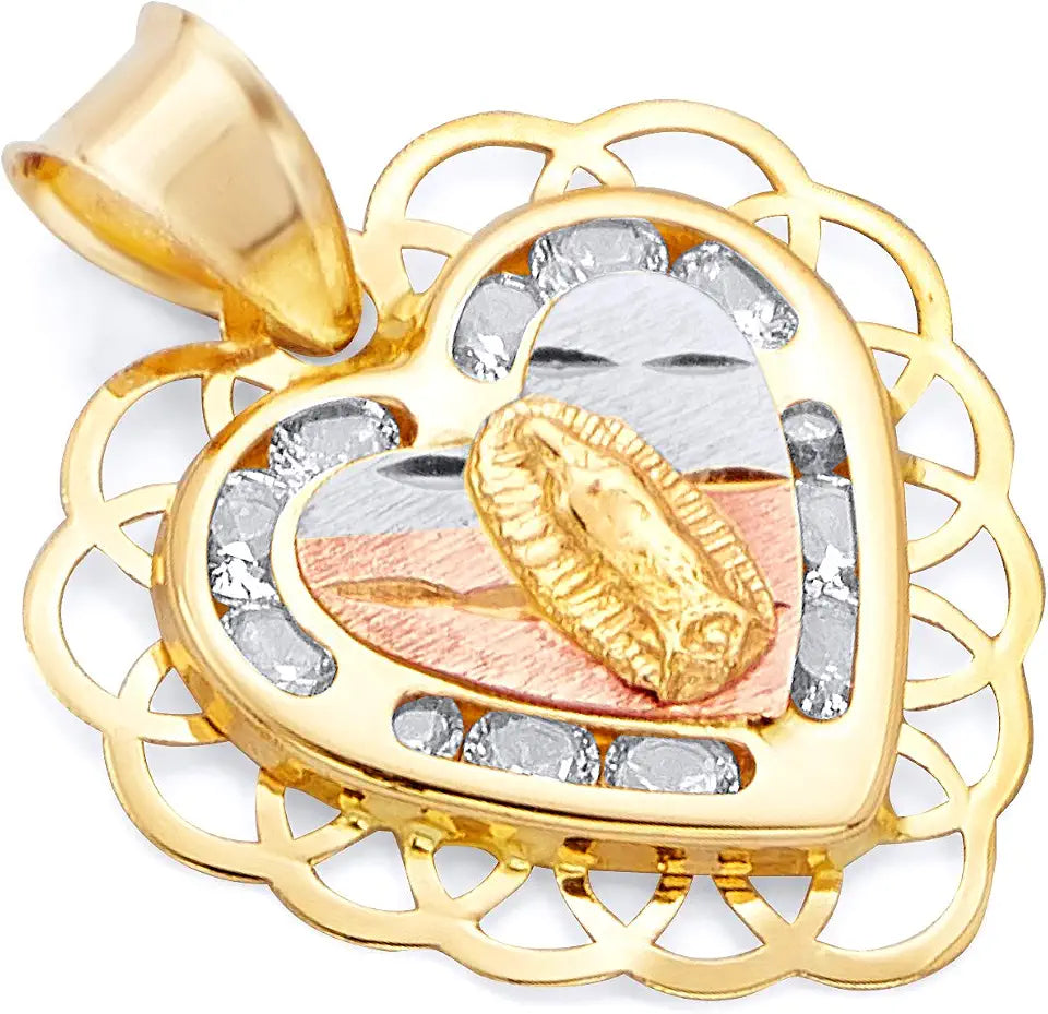 Gold-Tone Cubic Zirconia Pendant, 17 mm