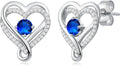 Sterling Silver Birthstone Heart Infinity Earrings