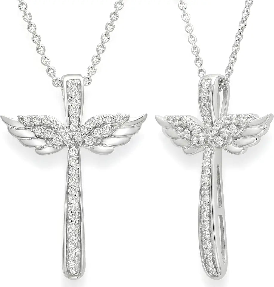 Sterling Silver Round Cross Necklace