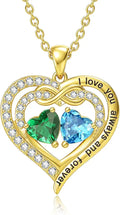 Gold-Tone Birthstone Heart Infinity Necklace