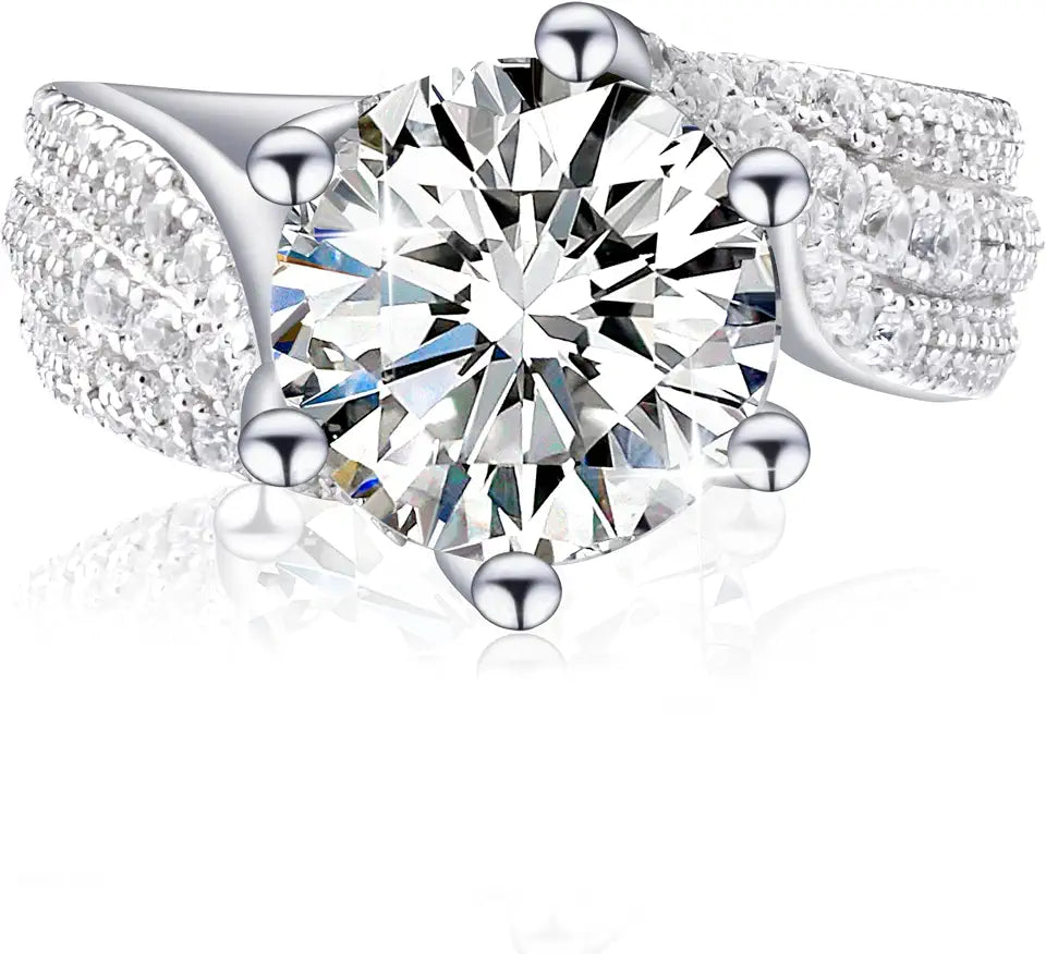 Sterling Silver Moissanite Ring
