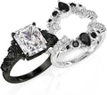 Sterling Silver Cubic Zirconia Star Moon Engagement Ring