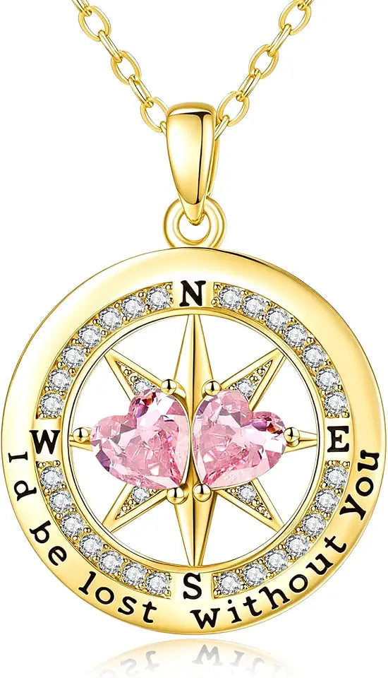 Birthstone Compass Necklace