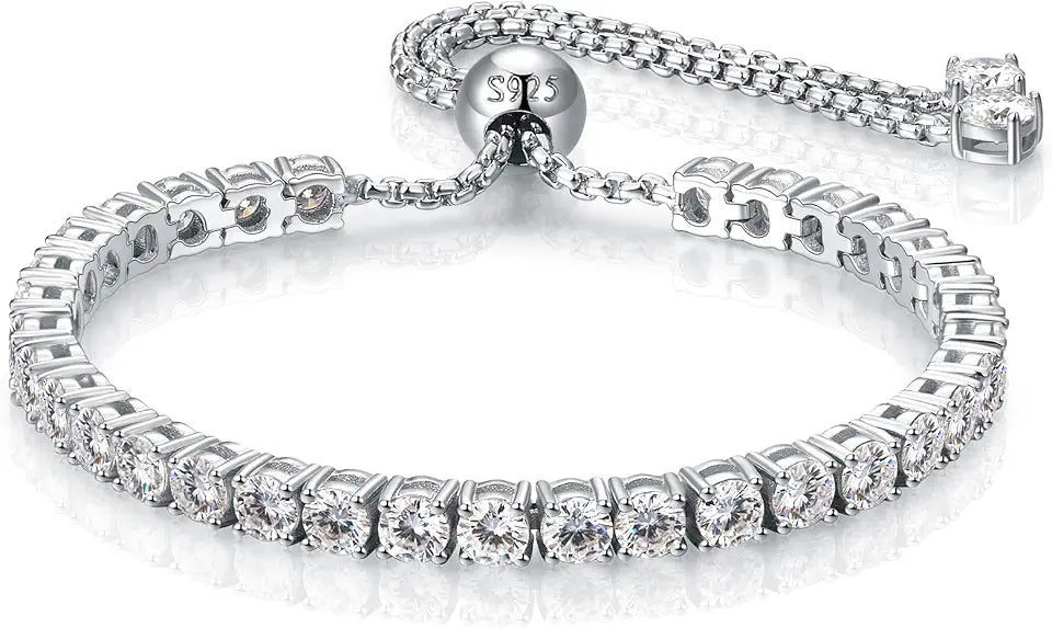 Round Moissanite Tennis Bracelet, 4MM