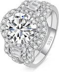Sterling Silver Round Moissanite Engagement Ring