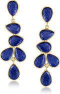 Gold-Tone Sapphire Drop Earrings