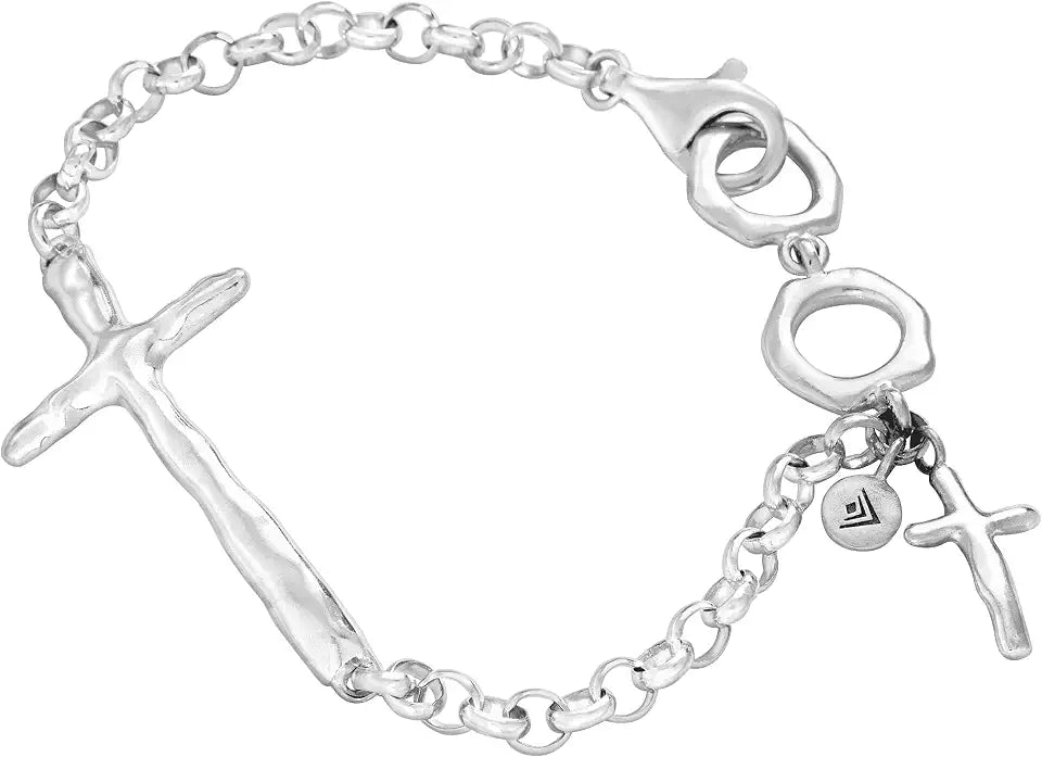 Sterling Silver Cross Bracelet
