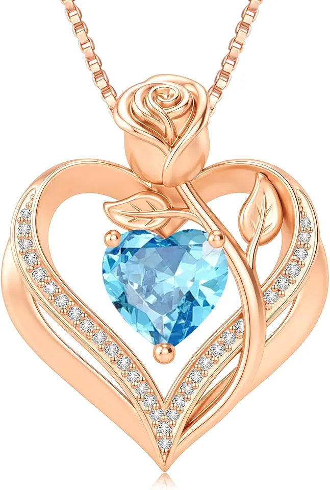 Gold-Tone Birthstone Heart Necklace