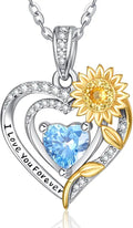 Gold-Tone Heart Sunflower Necklace