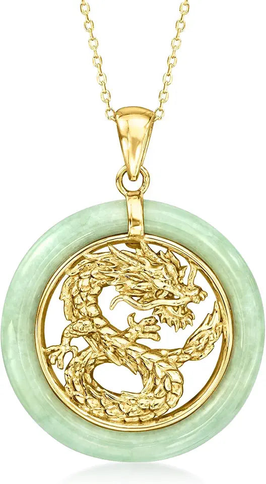 Gold-Tone Sterling Silver Jade Necklace