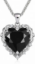 Sterling Silver Onyx Heart Necklace