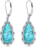 Sterling Silver Teardrop Turquoise Drop Earrings