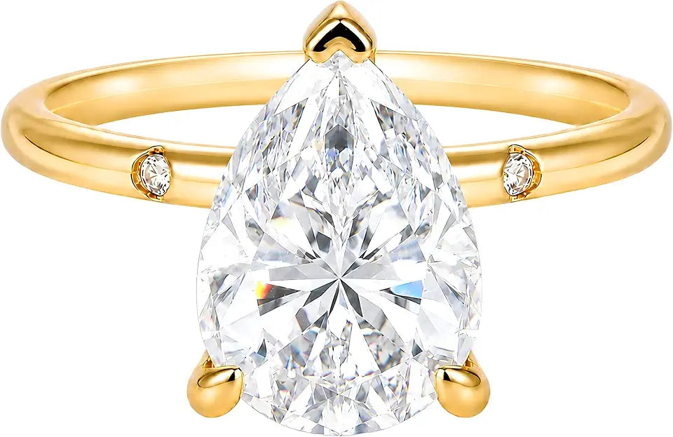 Pear-Cut Moissanite Engagement Ring