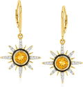 Gold-Tone Topaz Drop Earrings