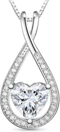 Moissanite Heart Infinity Necklace