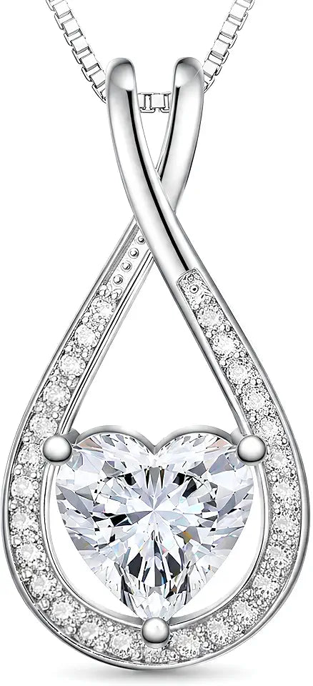 Moissanite Heart Infinity Necklace