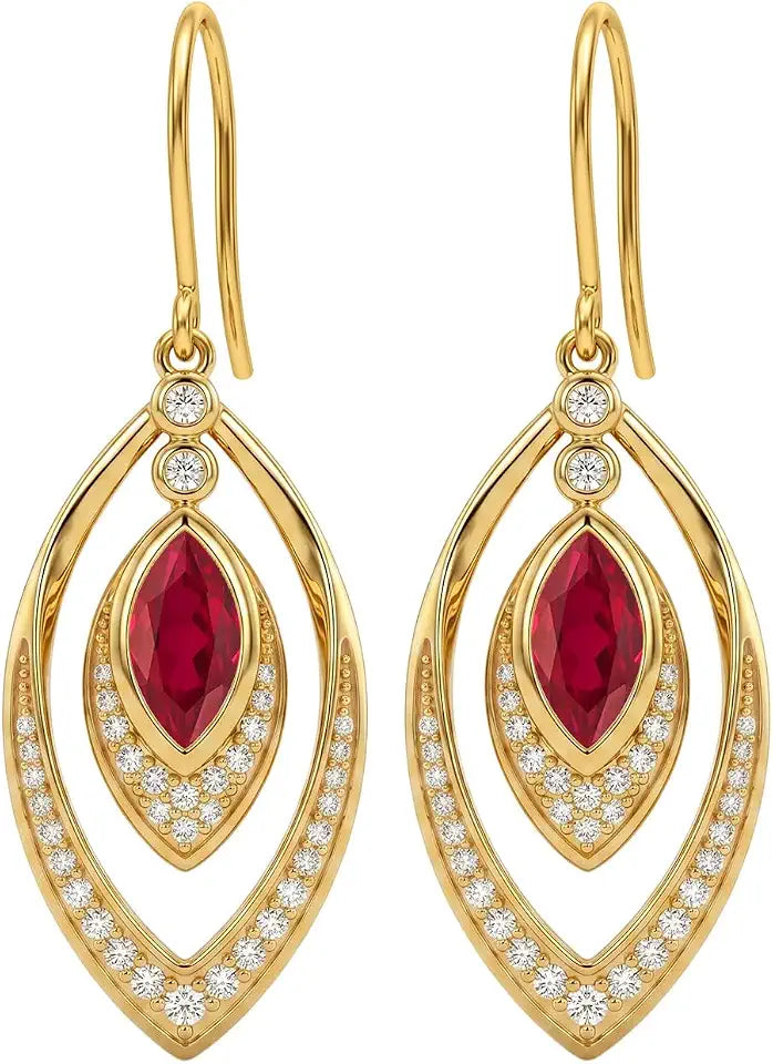 Gold-Tone Birthstone Drop Earrings