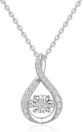 Sterling Silver Lab-Grown Diamond Halo Necklace