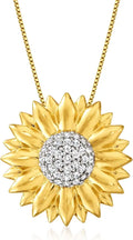 Gold-Tone Topaz Sunflower Necklace