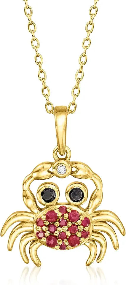 Gold-Tone Ruby Necklace, 18 inches