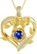 Gold-Tone Birthstone Heart Necklace